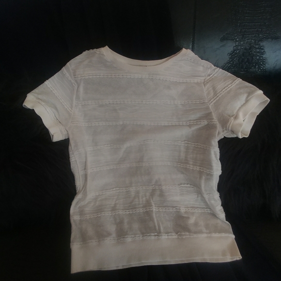 Cream Sheer t-Shirt Top - Picture 1 of 1
